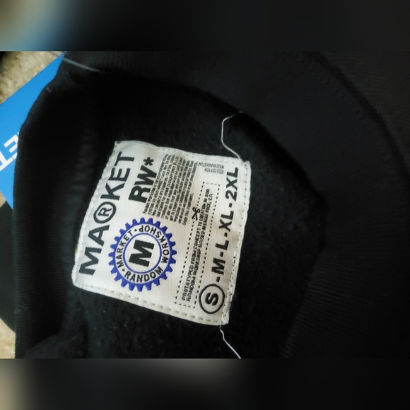 MARKET Reworked 6 Panel Crewneck Sweatshirt- Overdyed Black {NWT}- 1 of a kind - Picture 6 of 6